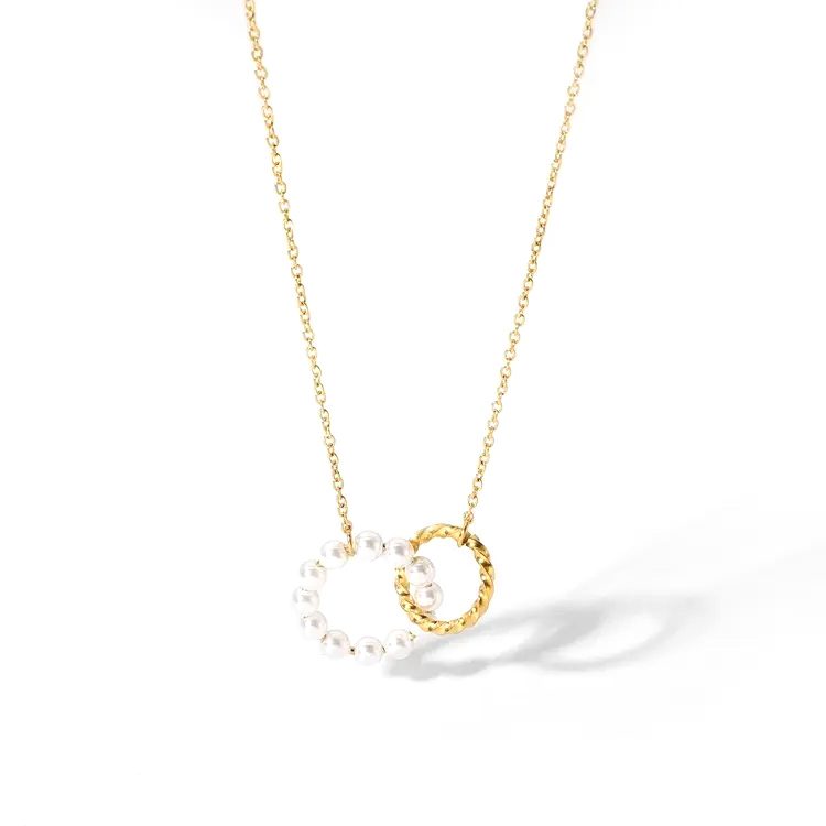 CARTIER Love 18k Yellow Gold Double Circle Pendant Necklace-